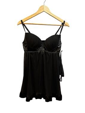 Lovers Lane black babydoll lingerie top and thong panties. Size M/L, NWT